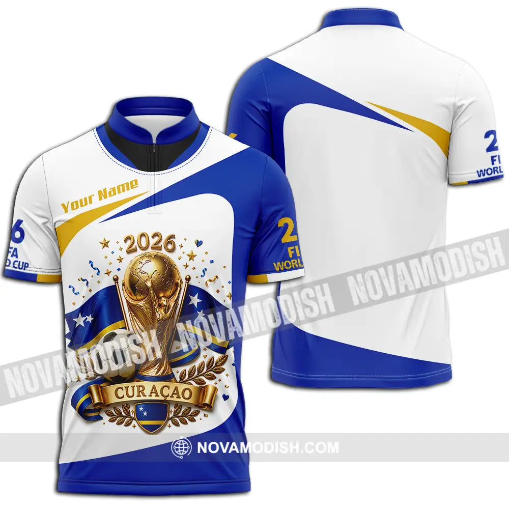 Unisex Shirt - Custom Curacao World Cup 2026 Shirt - Zipper Polo Shirt / S - T-shirt
