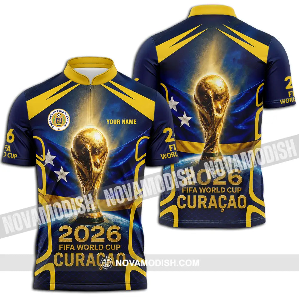 Unisex Shirt - Custom Curacao World Cup 2026 Shirt - Zipper Polo Shirt / S - T-shirt