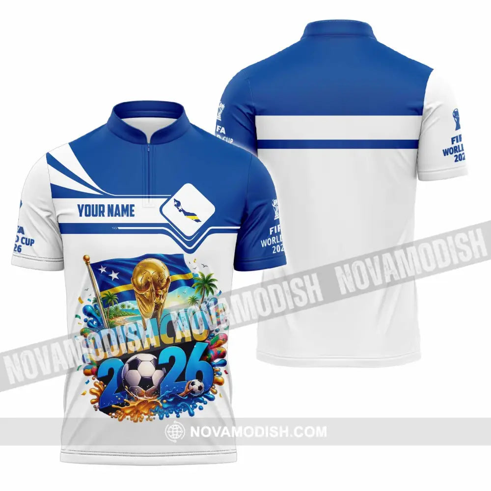 Unisex Shirt - Custom Curacao World Cup 2026 Shirt - Zipper Polo Shirt / S - T-shirt