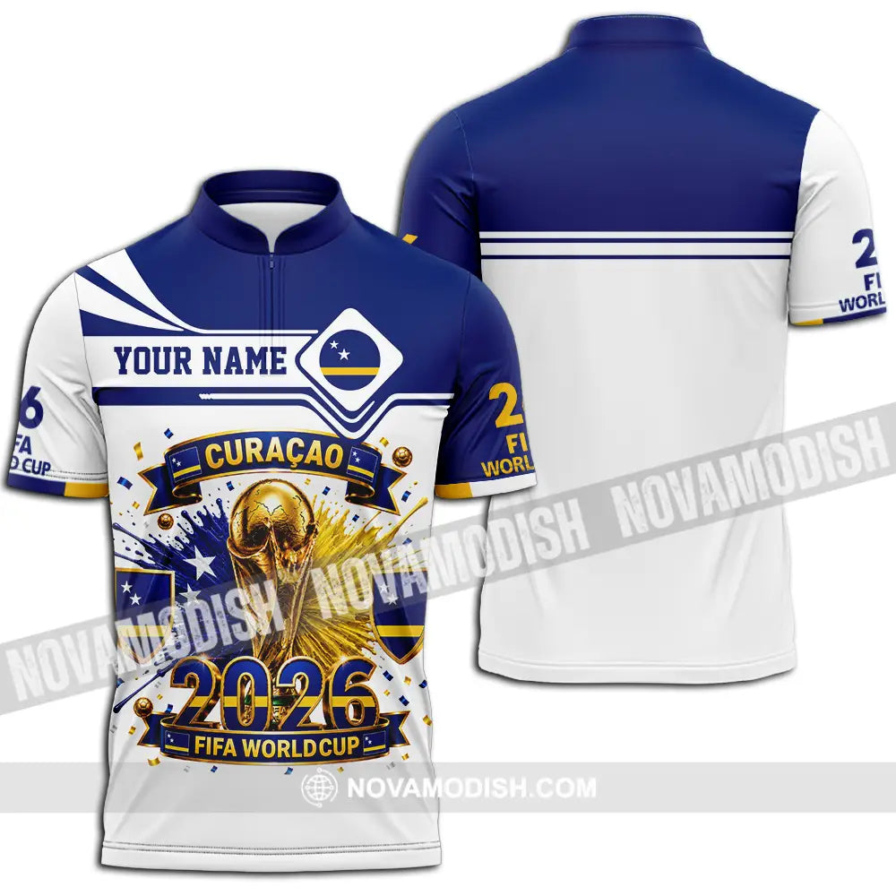 Unisex Shirt - Custom Curacao World Cup 2026 Shirt - Zipper Polo Shirt / S - T-shirt