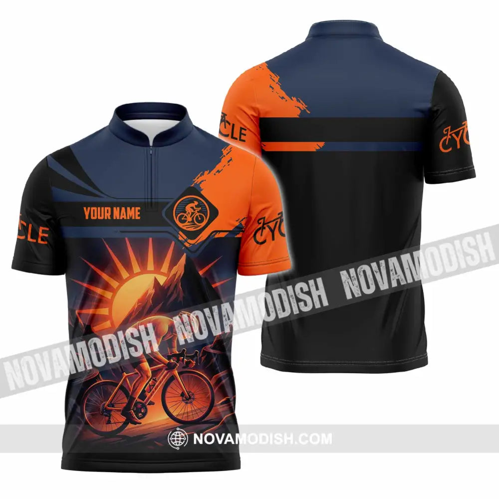 Unisex Shirt - Custom Cycle 3D Shirt Zipper Polo Shirt / S T-shirt