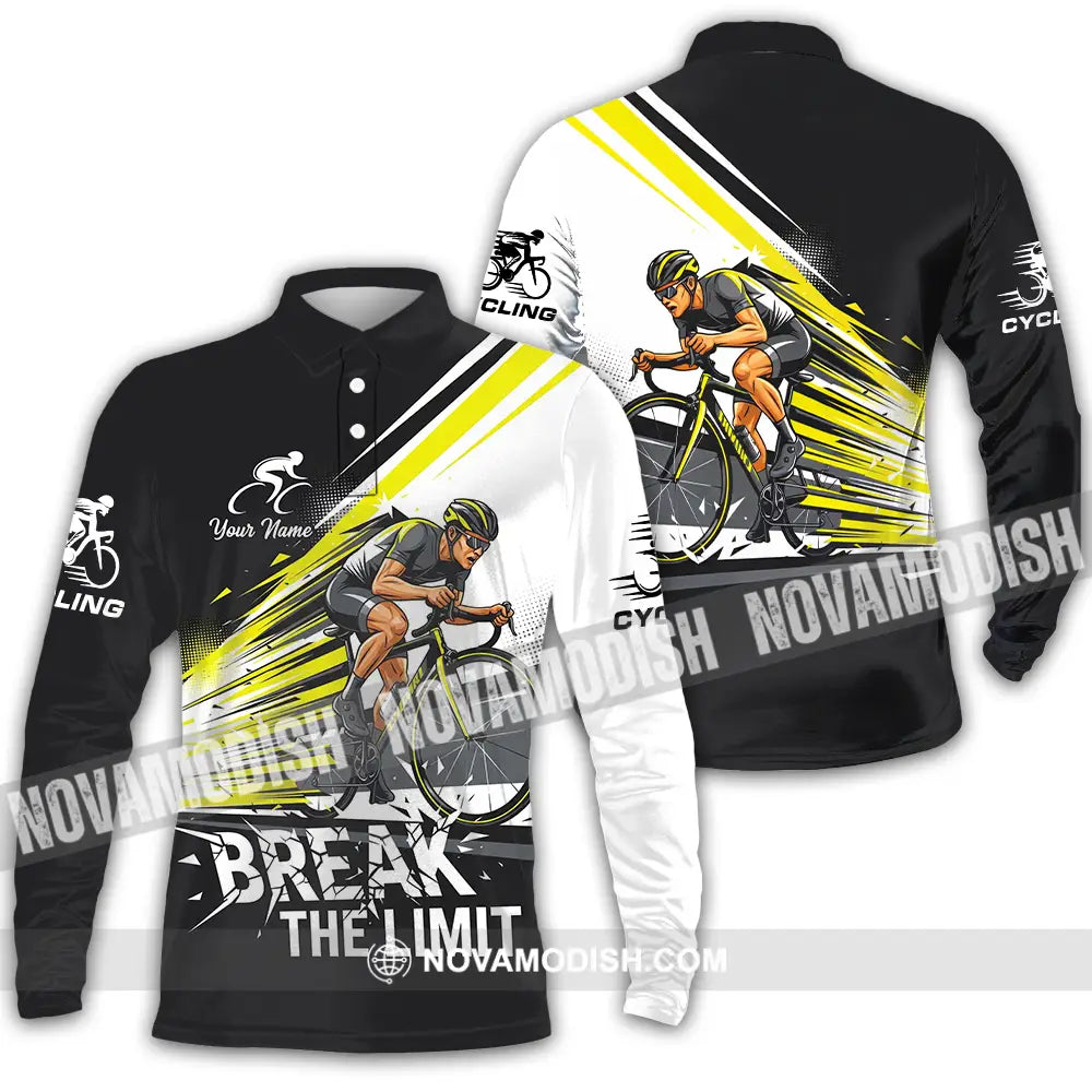 Unisex Shirt - Custom Cycling Break The Limit 3D Shirt - Long Sleeve Polo / S - T-shirt