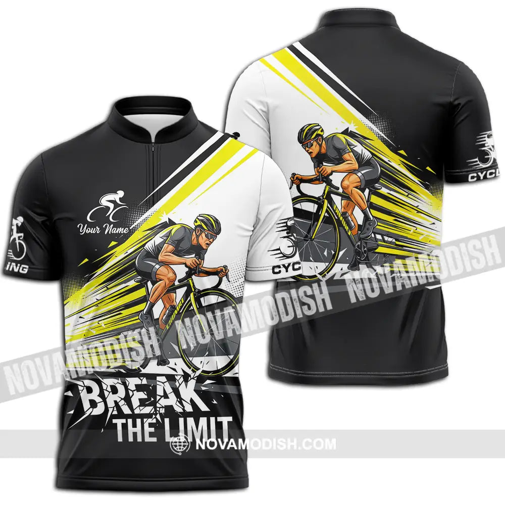 Unisex Shirt - Custom Cycling Break The Limit 3D Shirt - Zipper Polo Shirt / S - T-shirt