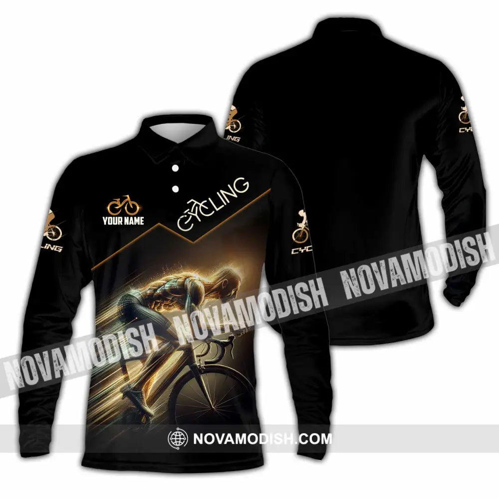 Unisex Shirt - Custom Cycling Shirt Long Sleeve Polo / S T-shirt