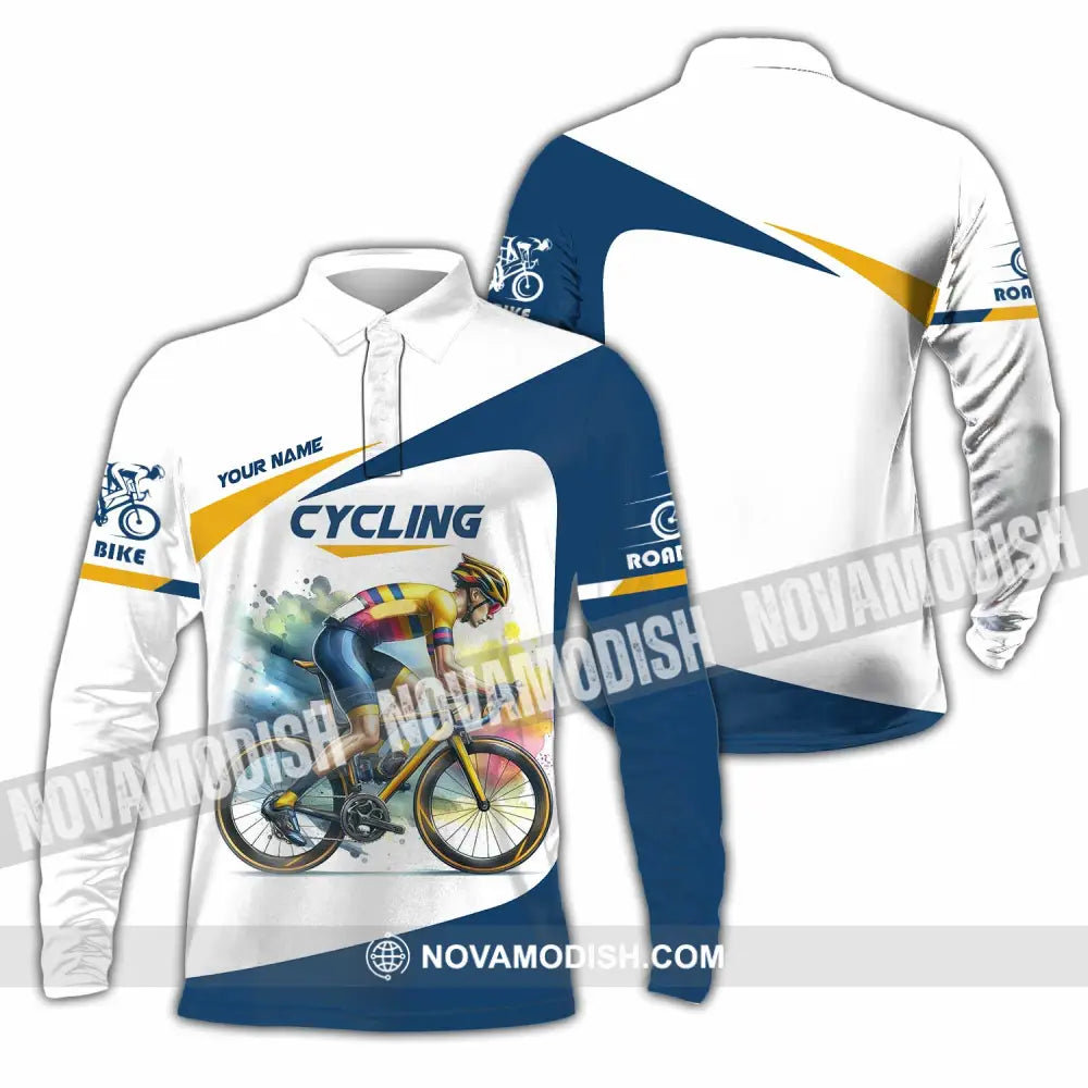 Unisex Shirt - Custom Cycling Lover Shirt Long Sleeve Polo / S T-shirt