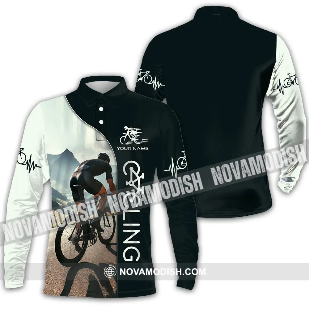 Unisex Shirt - Custom Cycling Lover Shirt Long Sleeve Polo / S T-shirt