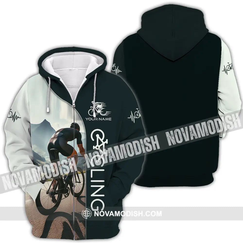 Unisex Shirt - Custom Cycling Lover Shirt Zipper Hoodie / S T-shirt