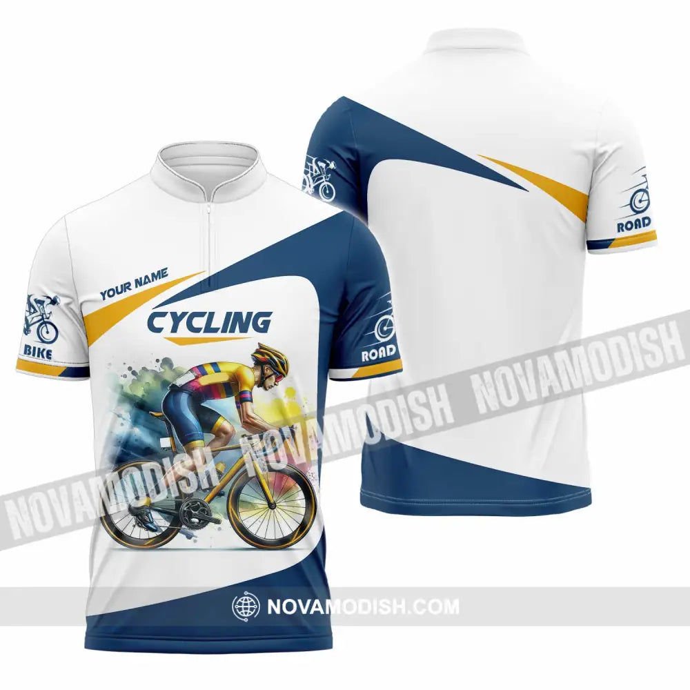 Unisex Shirt - Custom Cycling Lover Shirt Zipper Polo Shirt / S T-shirt
