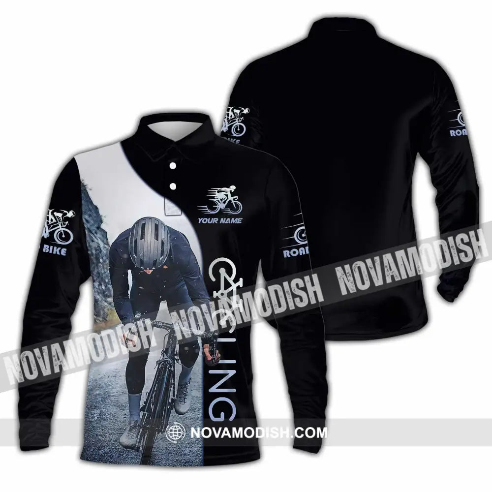 Unisex Shirt - Custom Cycling Player Shirt Long Sleeve Polo / S T-shirt