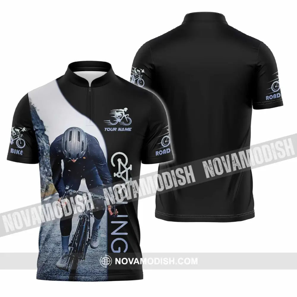 Unisex Shirt - Custom Cycling Player Shirt Zipper Polo Shirt / S T-shirt
