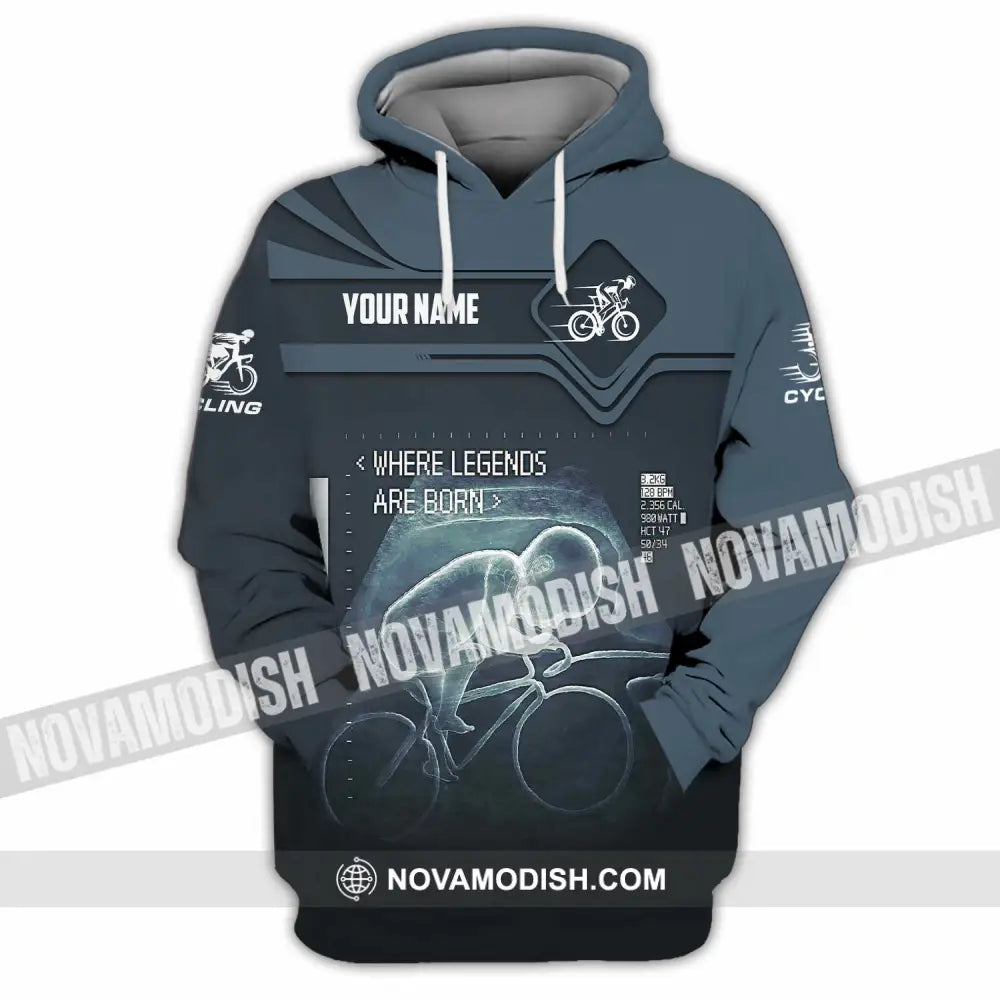 Unisex Shirt - Custom Cycling Where Legends Are Born Shirt Hoodie / S T-shirt