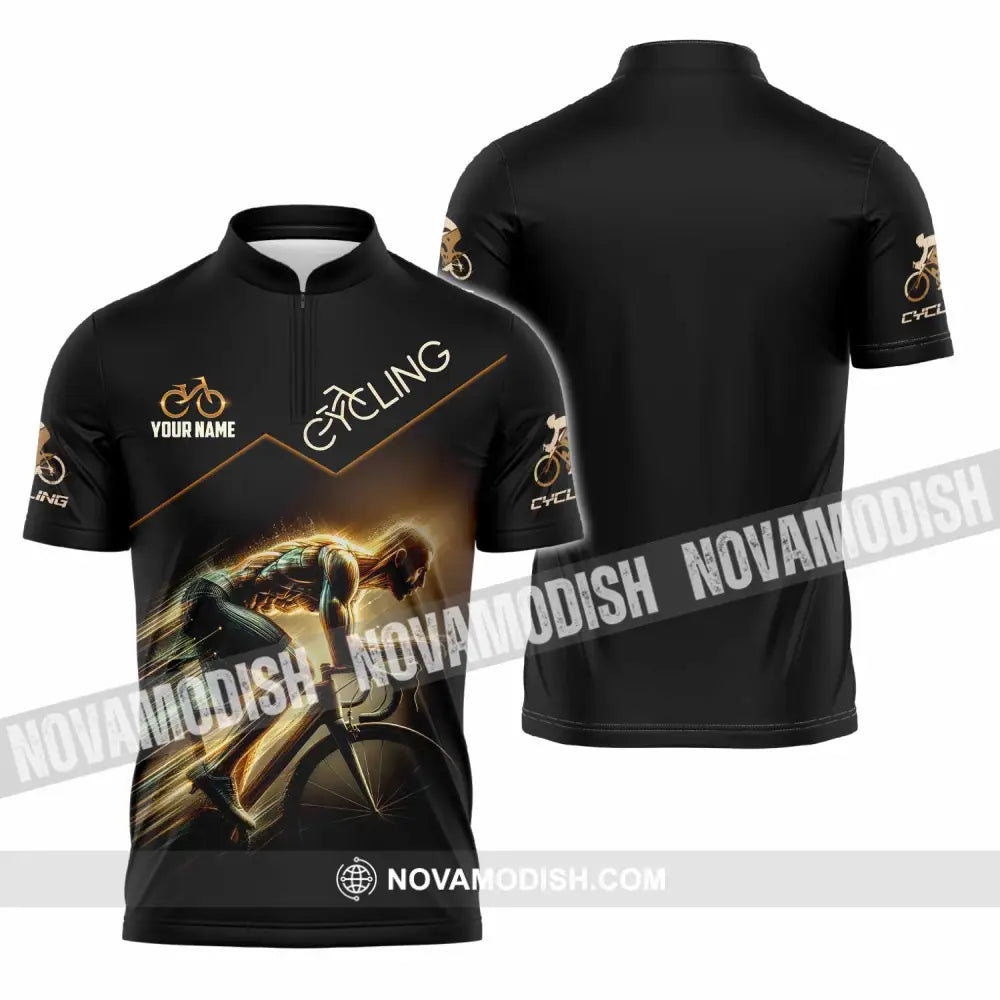 Unisex Shirt - Custom Cycling Shirt Zipper Polo Shirt / S T-shirt