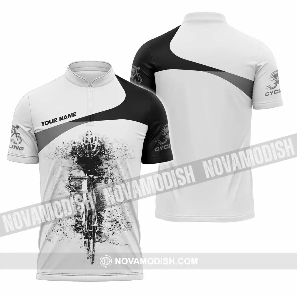 Unisex Shirt - Custom Cycling Shirt Zipper Polo Shirt / S T-shirt
