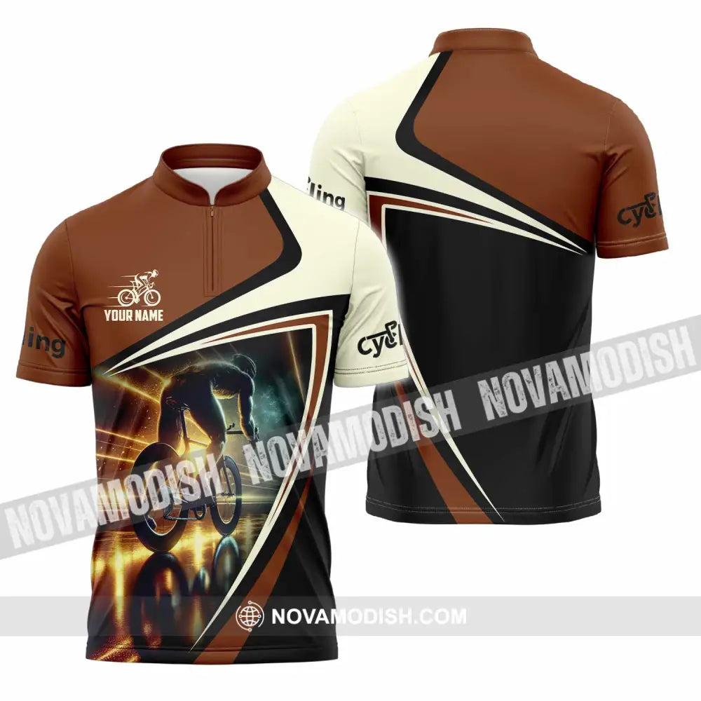 Unisex Shirt - Custom Cycling Shirt Zipper Polo Shirt / S T-shirt