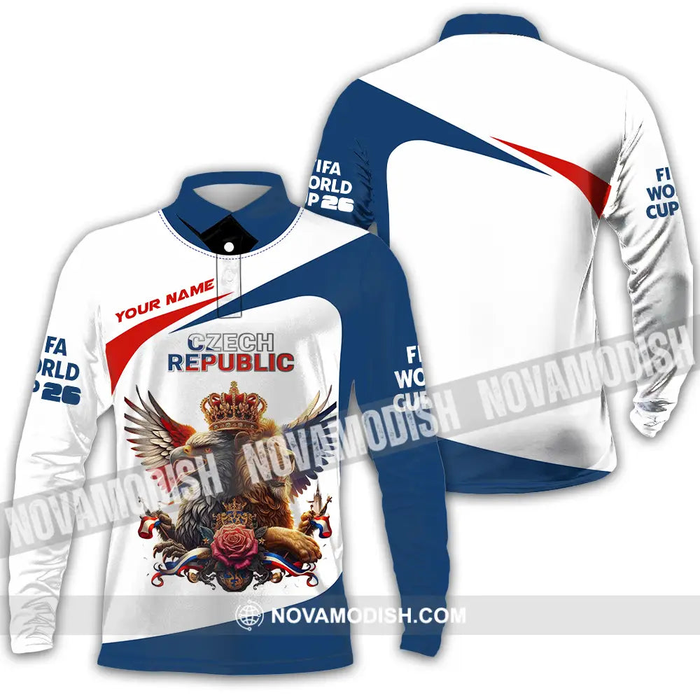 Unisex Shirt - Custom Czech Republic 3D Shirt - Long Sleeve Polo / S - T-shirt
