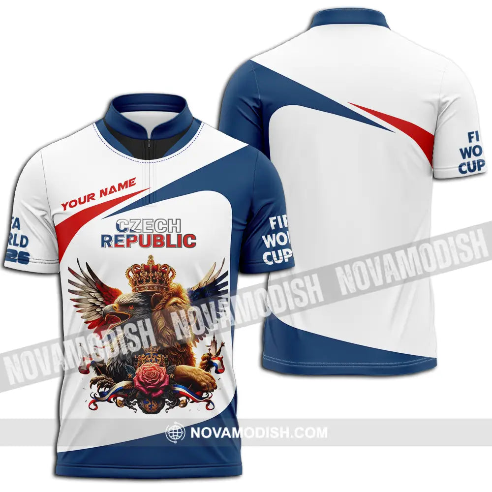 Unisex Shirt - Custom Czech Republic 3D Shirt - Zipper Polo Shirt / S - T-shirt