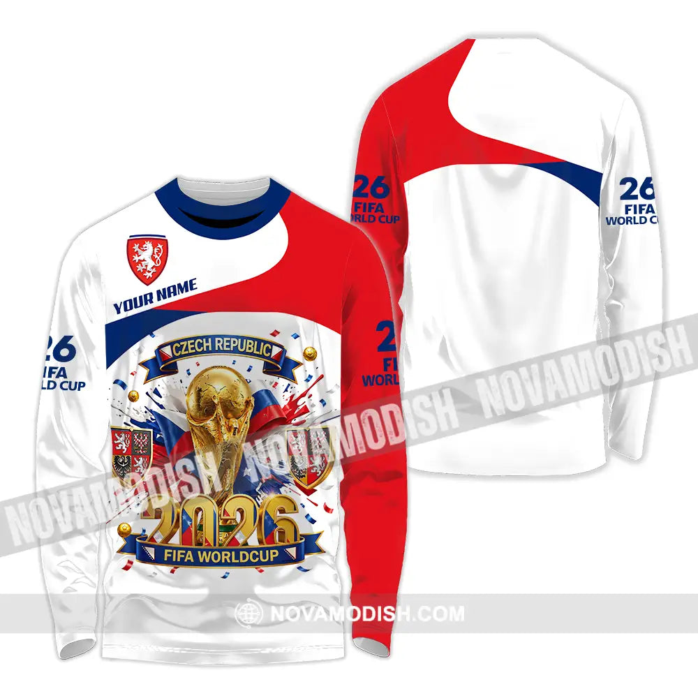 Unisex Shirt - Custom Czech Republic World Cup 2026 3D Shirt - Long Sleeve Shirt / S - T-shirt