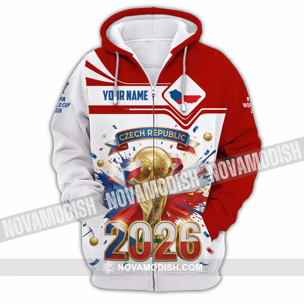Unisex Shirt - Custom Czech Republic World Cup 2026 3D Shirt - Zipper Hoodie / S - T-shirt