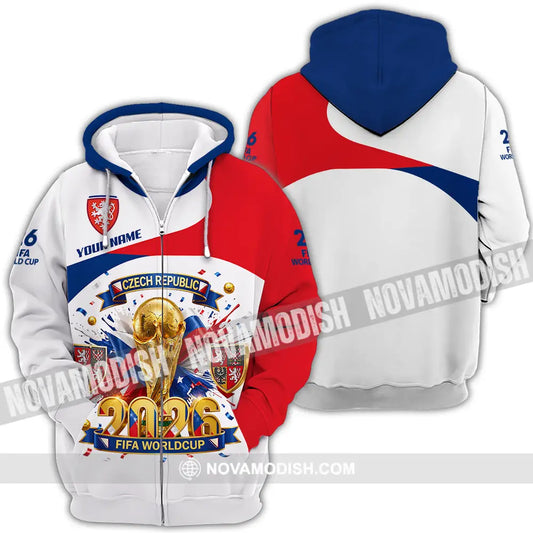 Unisex Shirt - Custom Czech Republic World Cup 2026 3D Shirt - Zipper Hoodie / S - T-shirt