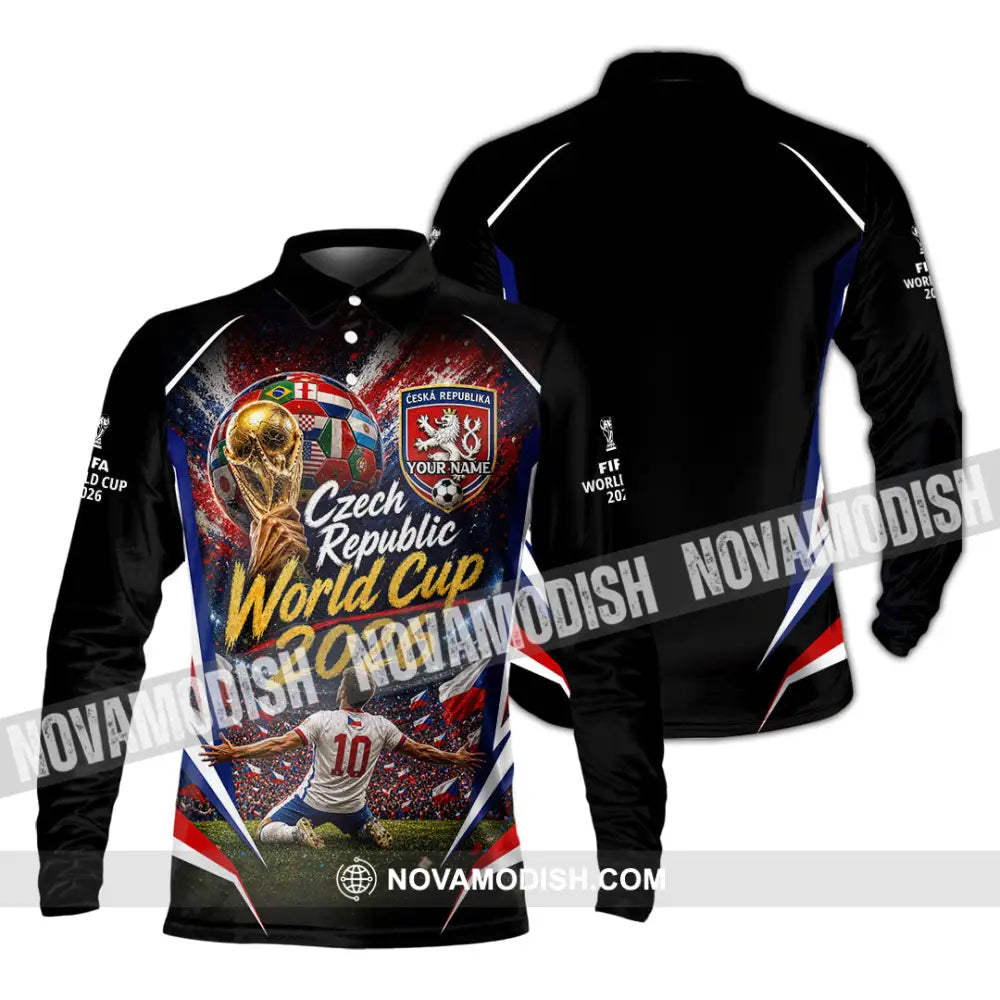 Unisex Shirt - Custom Czech Republic World Cup 2026 Shirt - Long Sleeve Polo / S - T-shirt