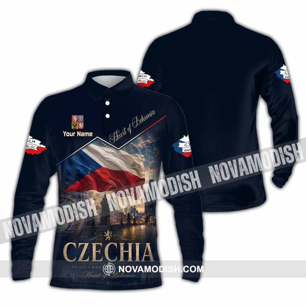 Unisex Shirt - Custom Czechia Shirt - Long Sleeve Polo / S - T-shirt