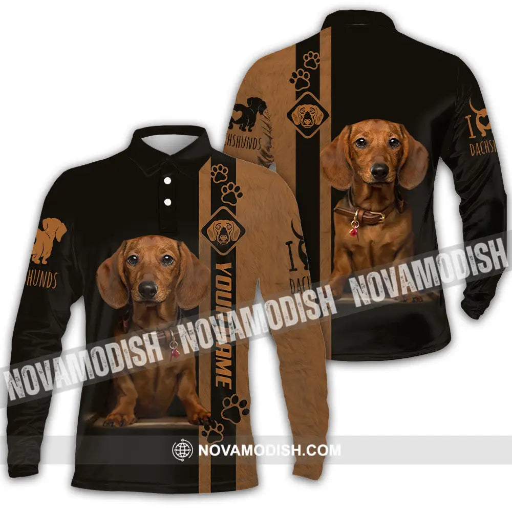 Unisex Shirt - Custom Dachshund Shirt Long Sleeve Polo / S T-shirt