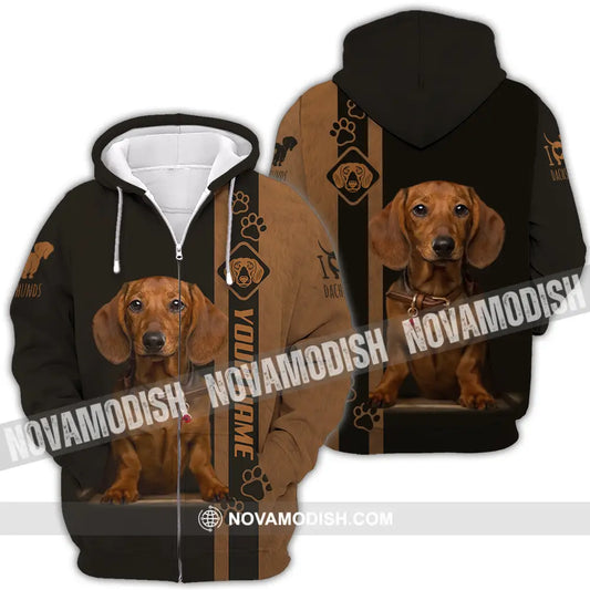 Unisex Shirt - Custom Dachshund Shirt Zipper Hoodie / S T-shirt