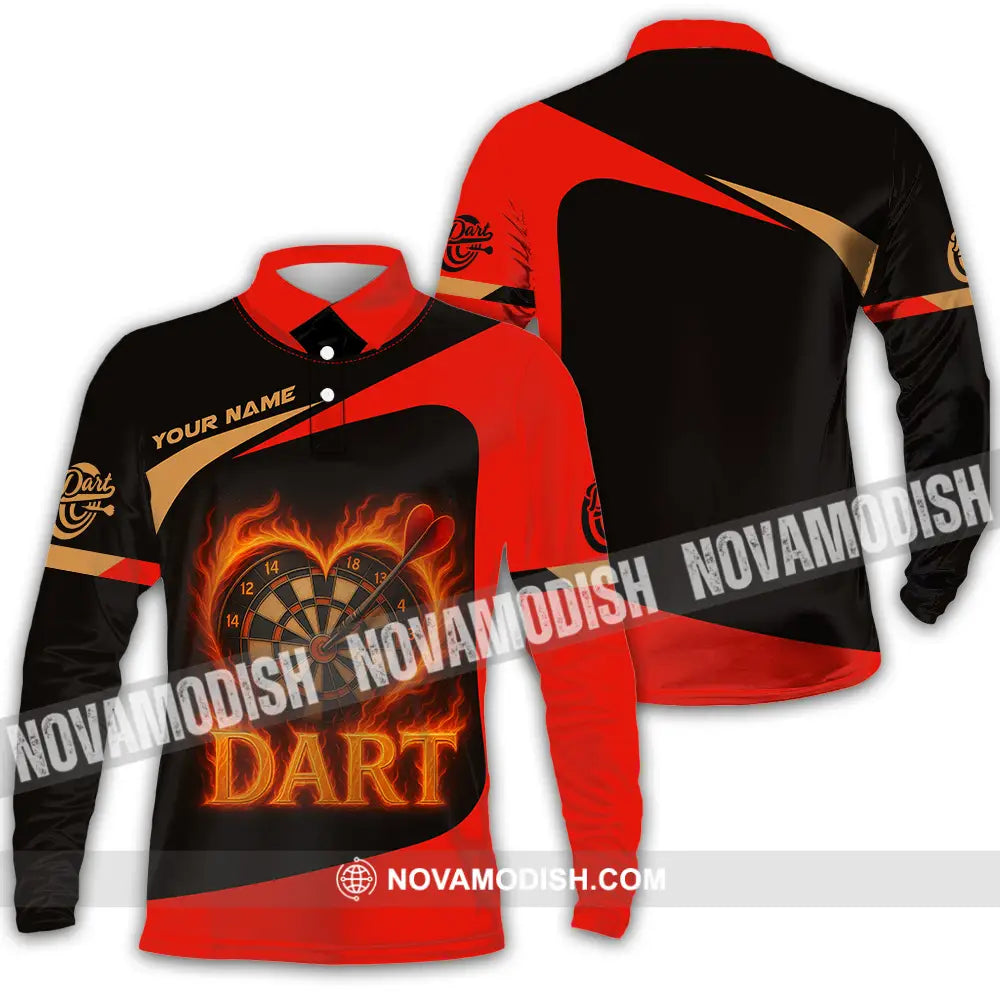 Unisex Shirt - Custom Dart Heart Shirt Long Sleeve Polo / S T-shirt