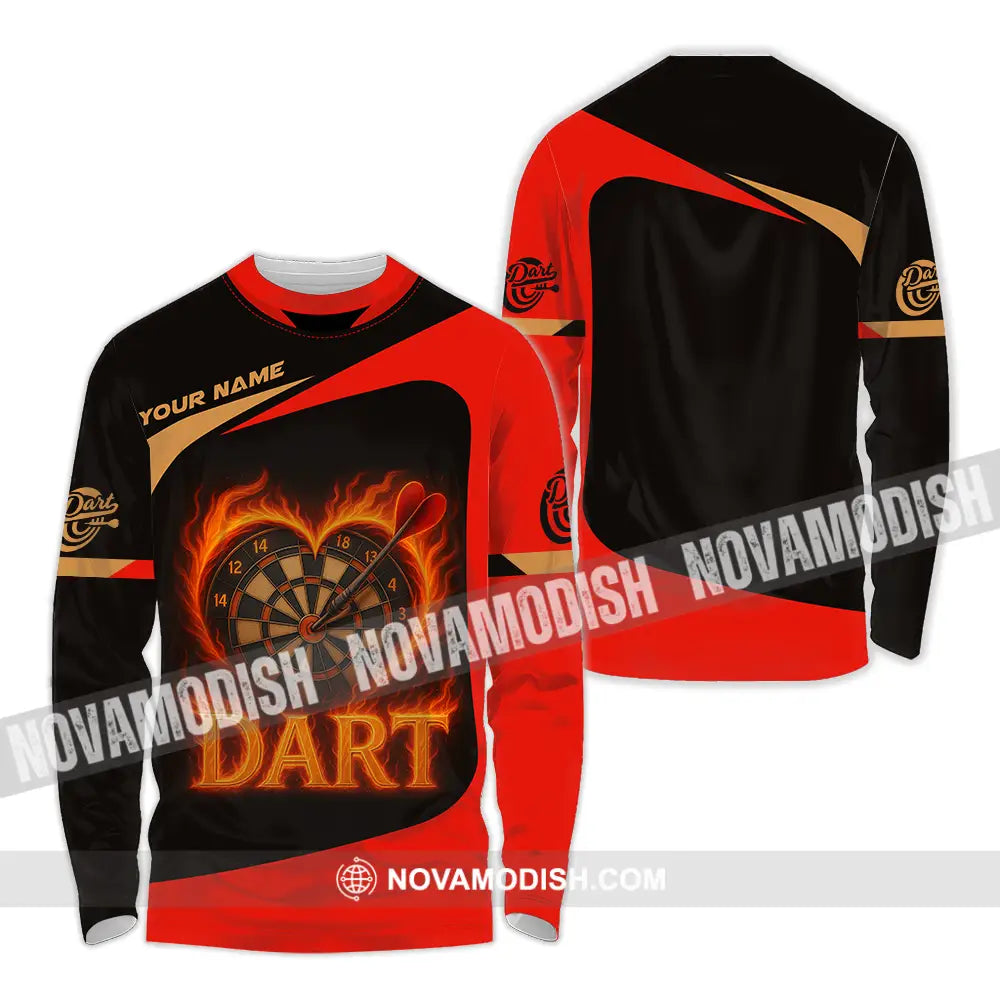 Unisex Shirt - Custom Dart Heart Shirt Long Sleeve Shirt / S T-shirt