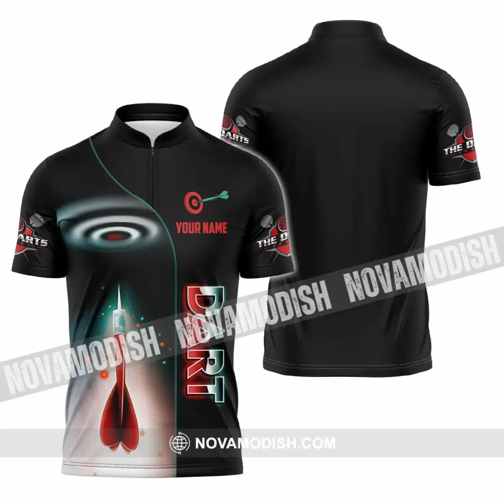 Unisex Shirt - Custom Dart Lover Sport Shirt Zipper Polo Shirt / S T-shirt