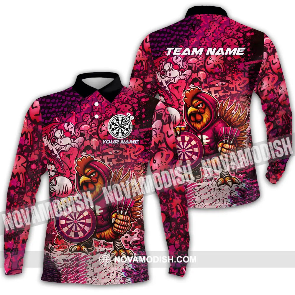 Unisex Shirt - Custom Darts 3D Shirt Long Sleeve Polo / S T-shirt