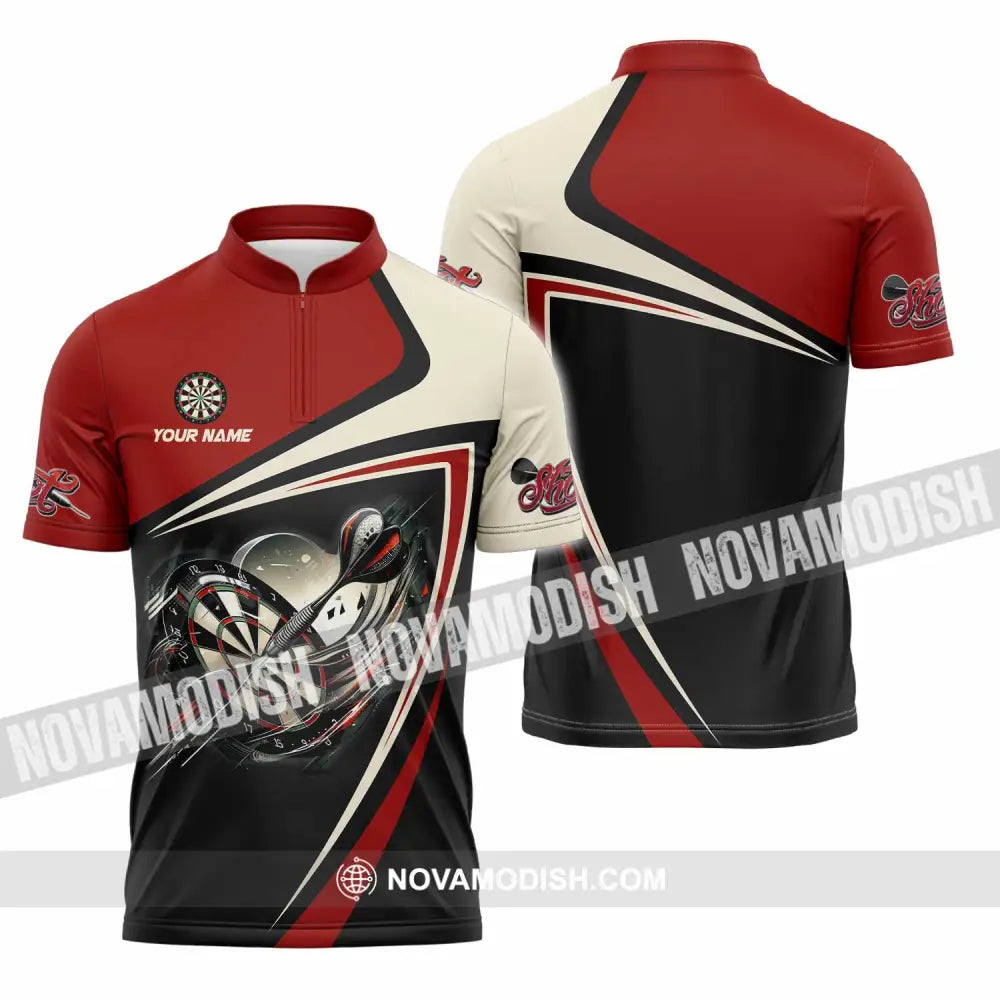 Unisex Shirt - Custom Darts 3D Shirt Zipper Polo Shirt / S T-shirt