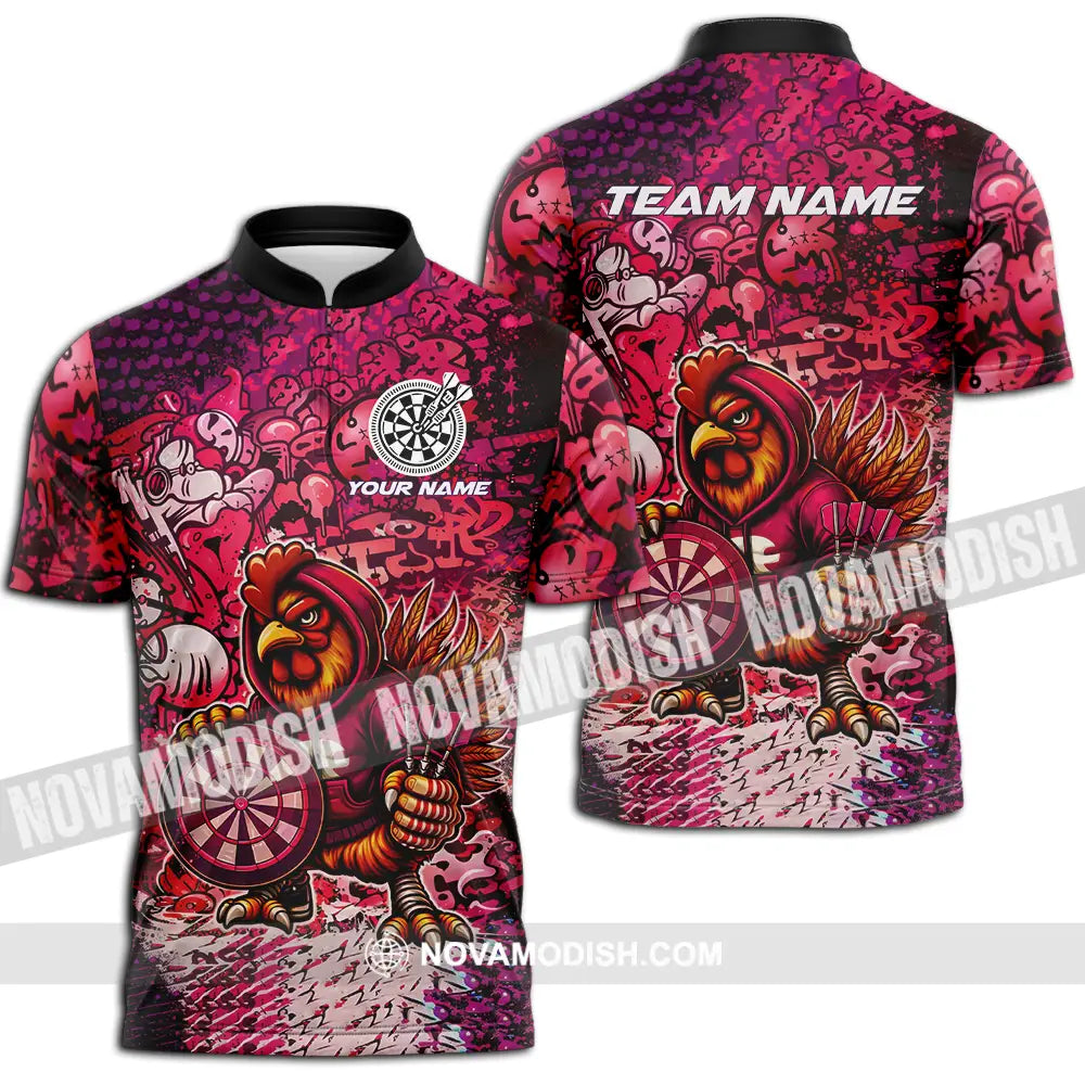 Unisex Shirt - Custom Darts 3D Shirt Zipper Polo Shirt / S T-shirt