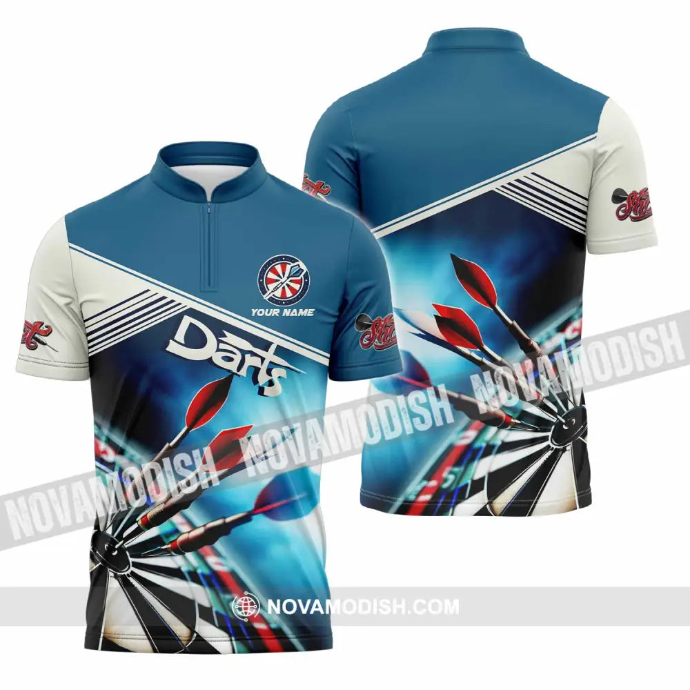 Unisex Shirt - Custom Darts 3D Shirt Zipper Polo Shirt / S T-shirt