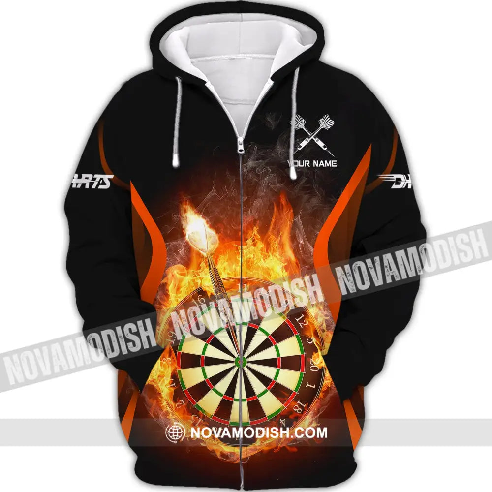 Unisex Shirt Custom Darts Polo Hoodie Team T-Shirt Gift For Players Zipper / S