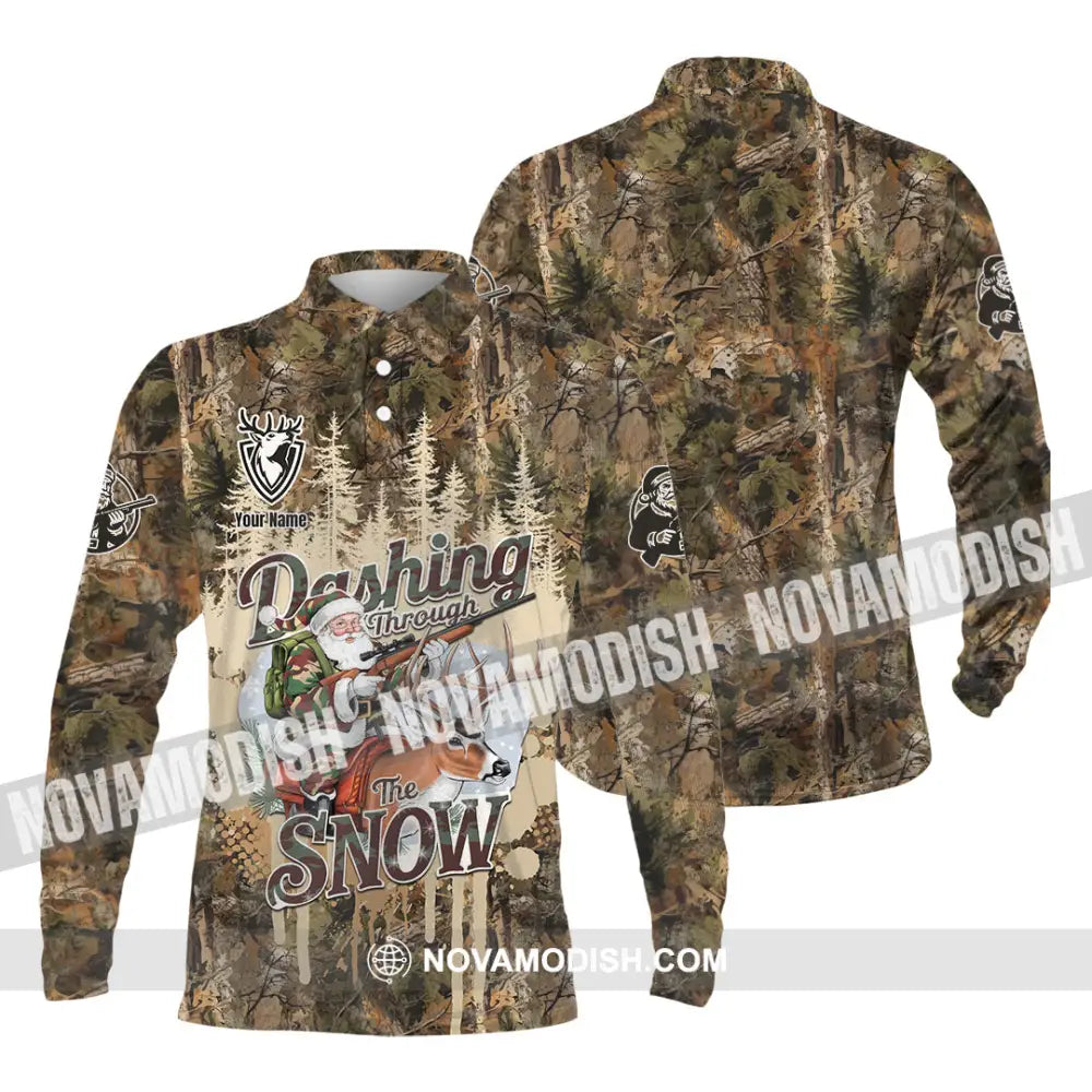 Unisex Shirt - Custom Dashing Through The Snow Shirt Long Sleeve Polo / S T-shirt