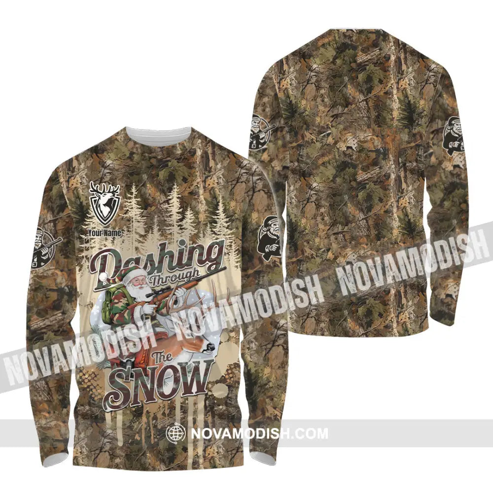 Unisex Shirt - Custom Dashing Through The Snow Shirt Long Sleeve Shirt / S T-shirt
