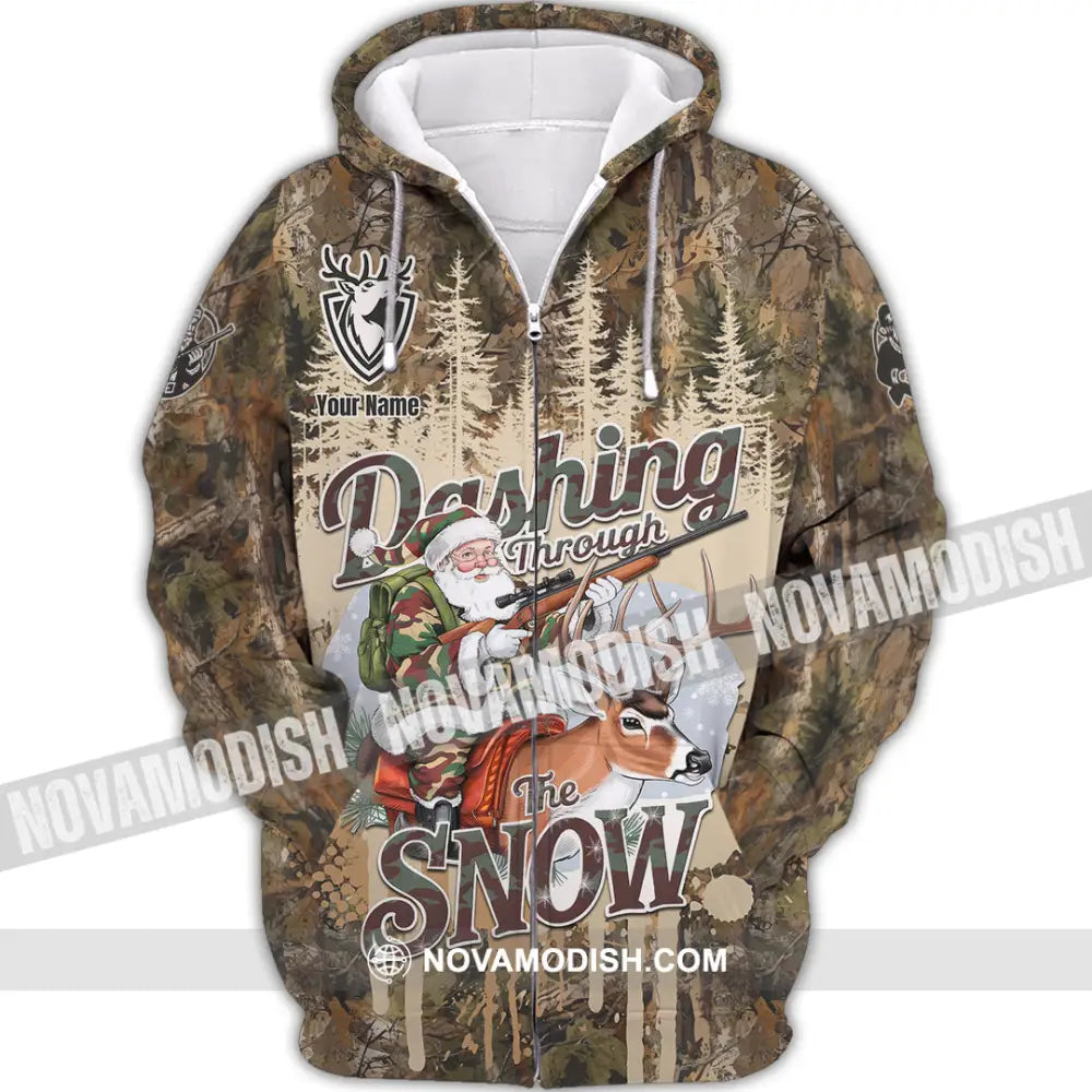 Unisex Shirt - Custom Dashing Through The Snow Shirt Zipper Hoodie / S T-shirt