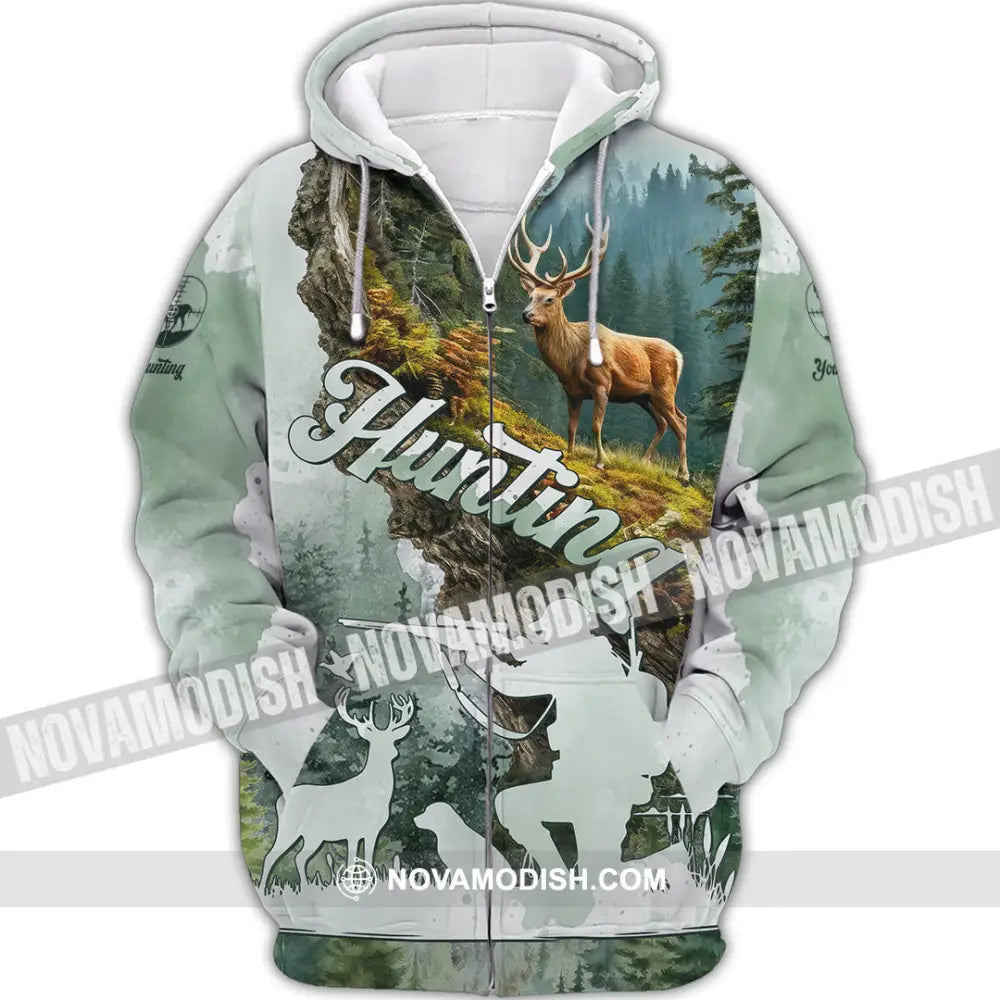 Unisex Shirt - Custom Deer Hunting Shirt Zipper Hoodie / S T-shirt