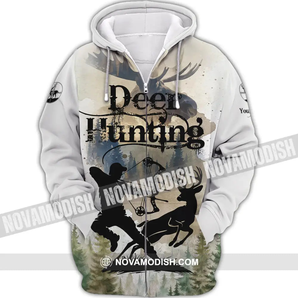 Unisex Shirt - Custom Deer Hunting Shirt Zipper Hoodie / S T-shirt