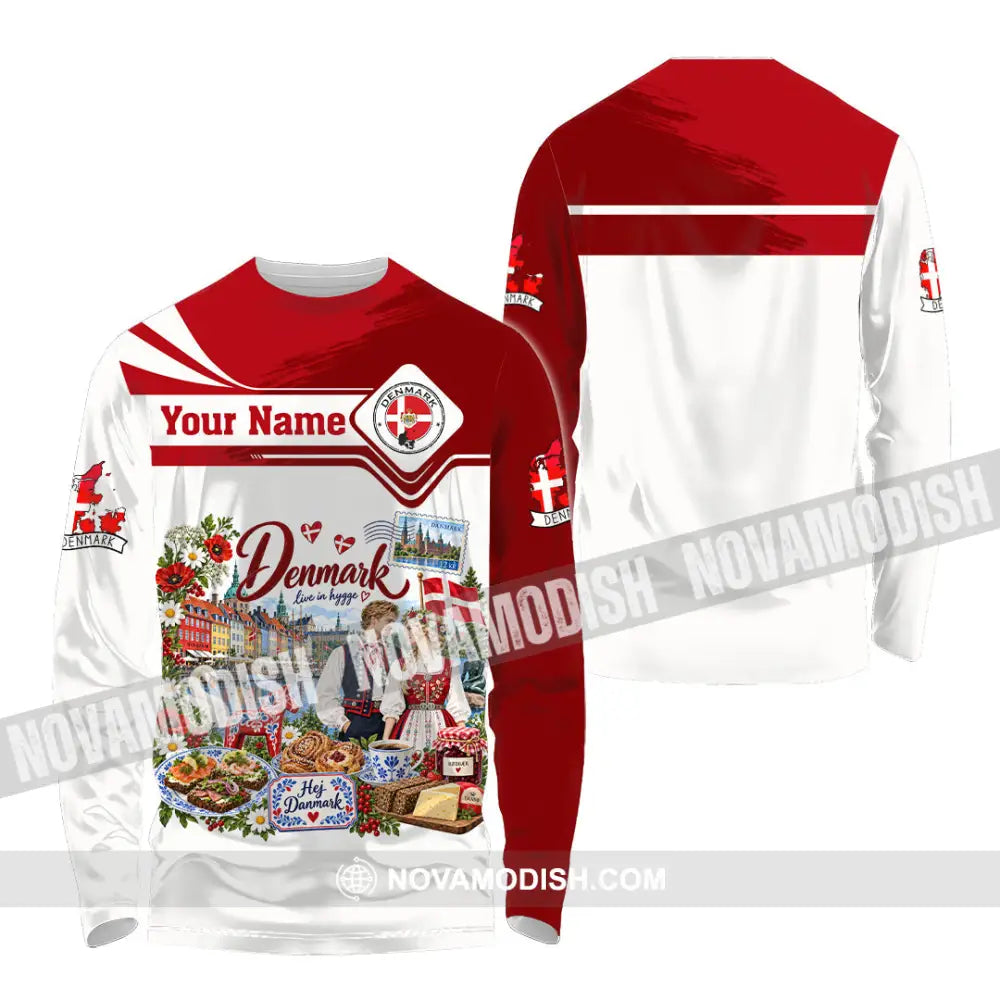 Unisex Shirt - Custom Denmark Shirt - Long Sleeve Shirt / S - T-shirt