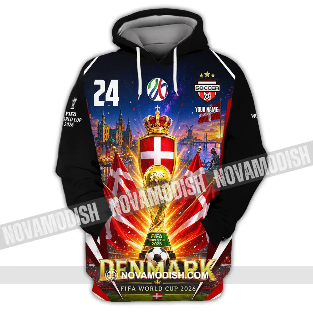 Unisex Shirt - Custom Denmark World Cup 2026 Shirt - Hoodie / S - T-shirt