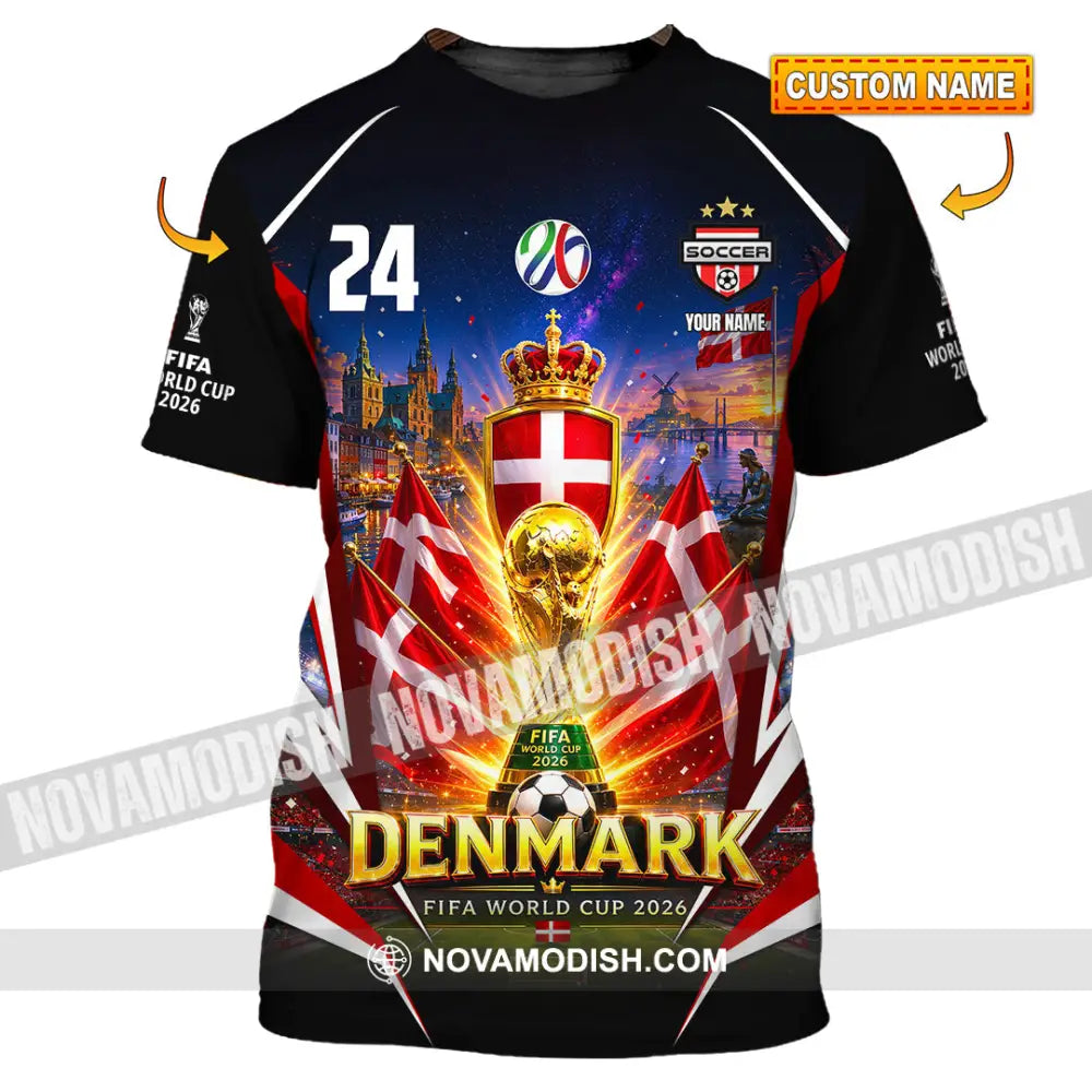 Unisex Shirt - Custom Denmark World Cup 2026 Shirt - T-shirt