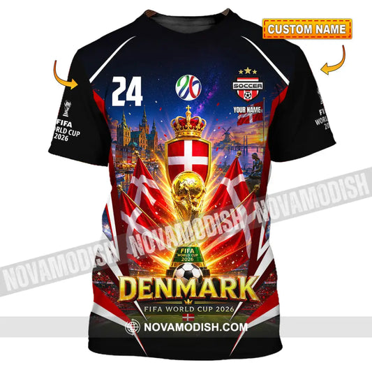 Unisex Shirt - Custom Denmark World Cup 2026 Shirt - T-shirt