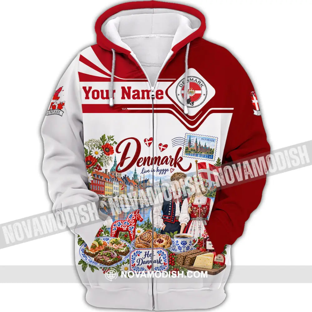 Unisex Shirt - Custom Denmark Shirt - Zipper Hoodie / S - T-shirt
