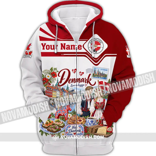 Unisex Shirt - Custom Denmark Shirt - Zipper Hoodie / S - T-shirt