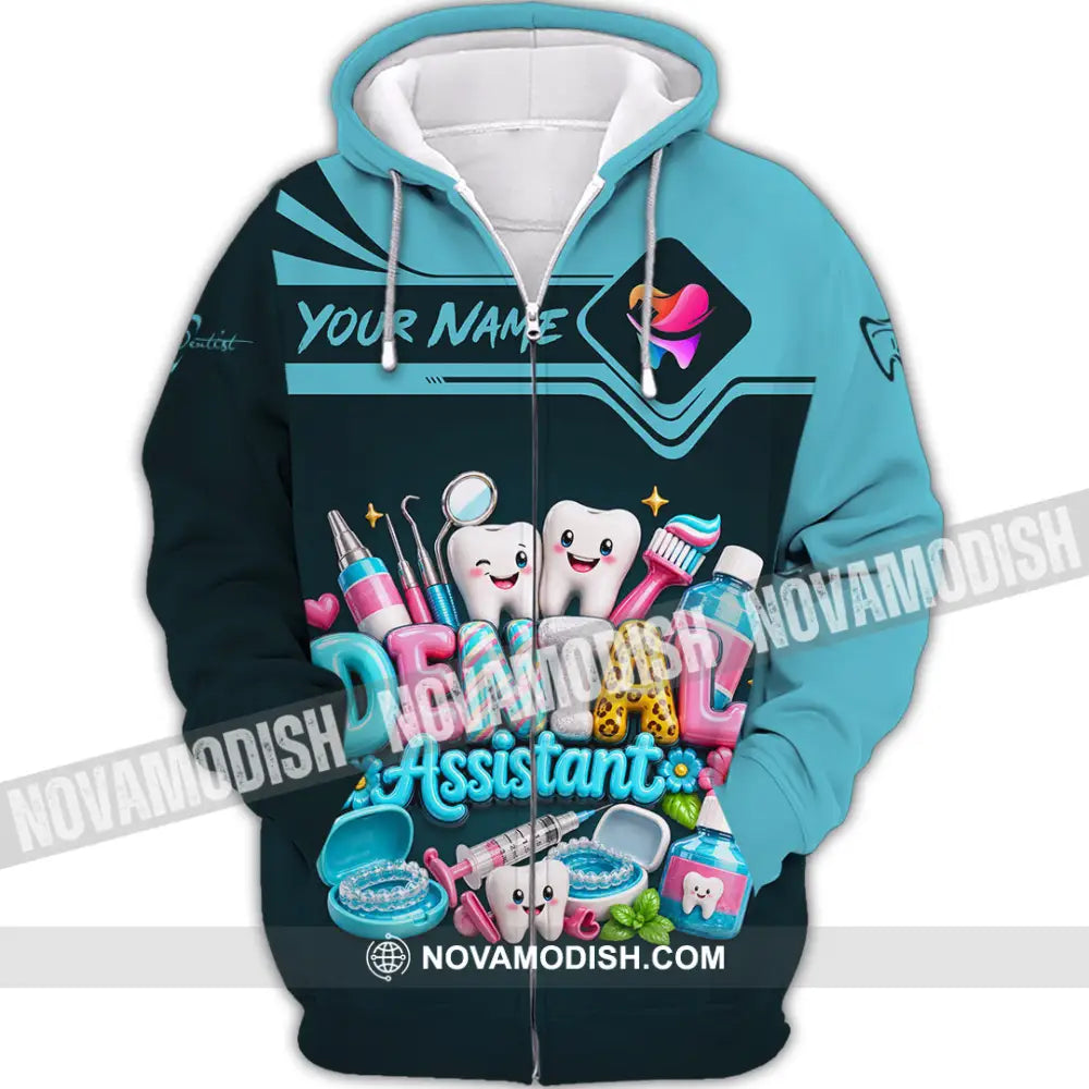 Unisex Shirt - Custom Dental Assistant Shirt - Zipper Hoodie / S - T-shirt