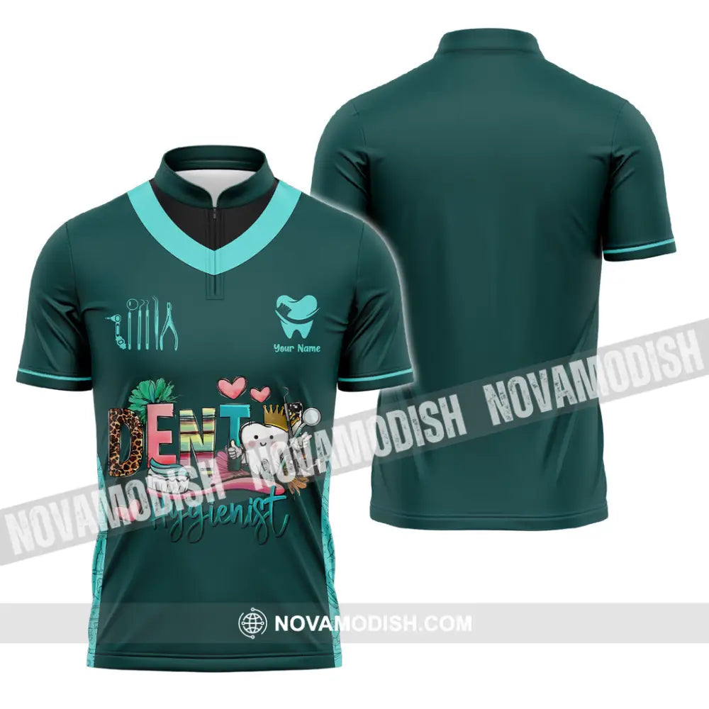 Unisex Shirt - Custom Dental Hygienist Shirt - Zipper Polo Shirt / S - T-shirt