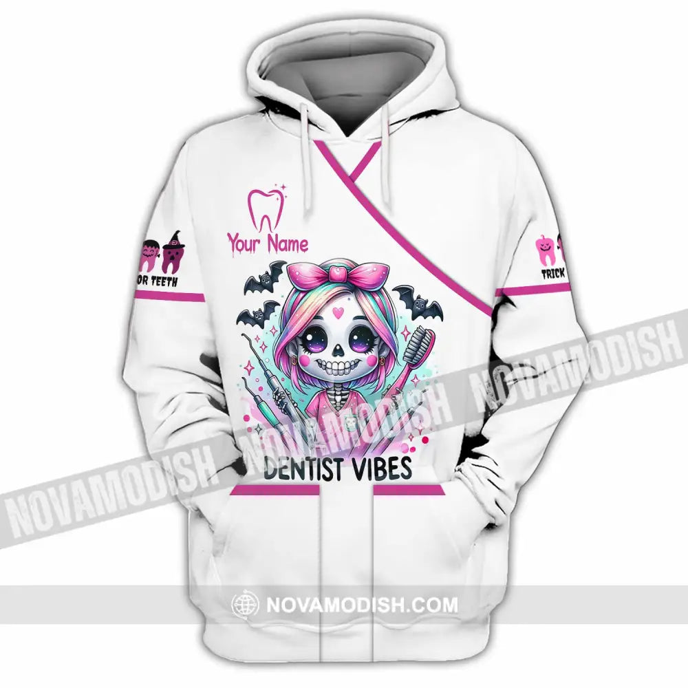 Unisex Shirt - Custom Dentist Halloween Vibes Shirt Hoodie / S T-shirt