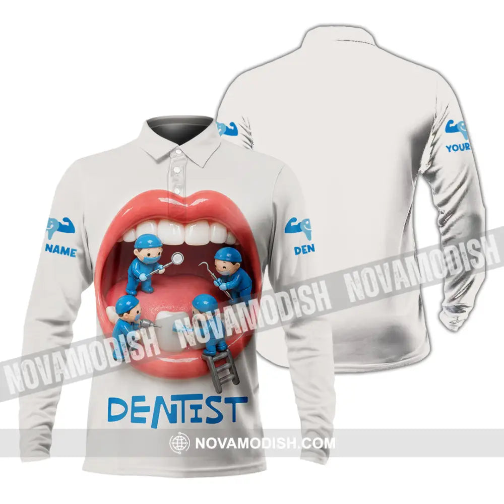 Unisex Shirt - Custom Dentist Shirt - Long Sleeve Polo / S - T-shirt